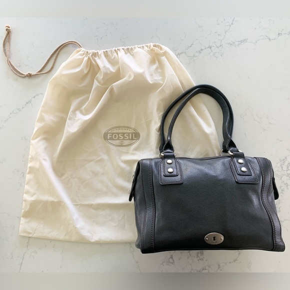 Fossil Pebbled Leather Marlow Satchel Handbag - Picture 1 of 16